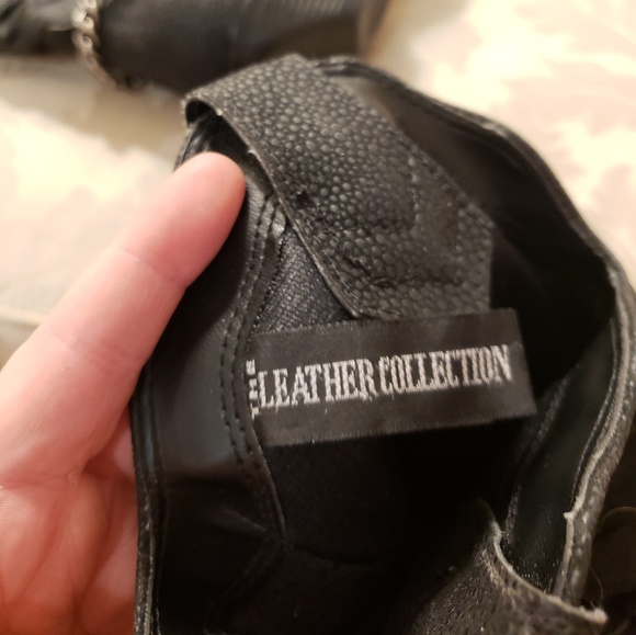 COPY - Black leather cowboy boots, silver hard wear - Picture 3 of 6